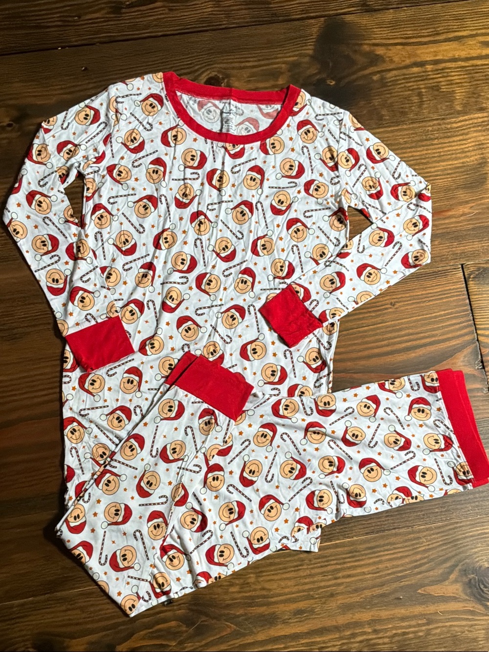 Kids Red and White Santa Face Pajama Set